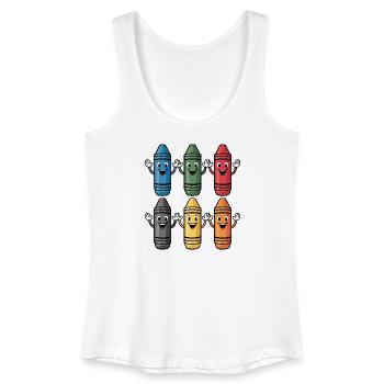 Colorful Smiling Crayon Character - Women’s Organic Tank Top - white - Front