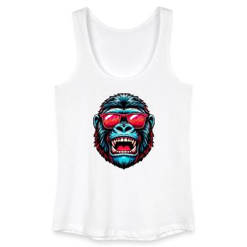 Gorillas with sunglasses - Women’s Organic Tank Top - white - Front