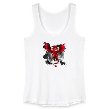 Farbflecken, Drachen Motiv, Monde - Frauen Bio Tank Top - Weiß - Vorne