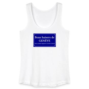 Genfer Strassenschild – Schweizerisches Gedenken - Frauen Bio Tank Top - Weiß - Vorne