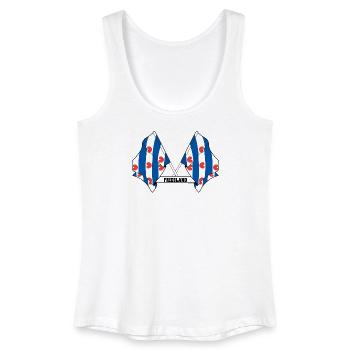 Two flags text FRIESLAND - Women’s Organic Tank Top - white - Front
