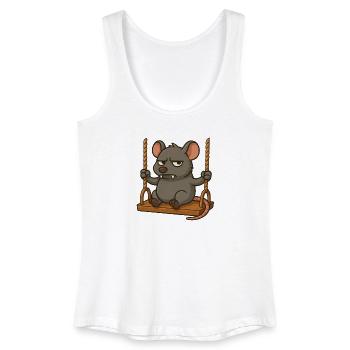 Mürrische Maus Ratte Schaukeln Genervt Angry - Frauen Bio Tank Top - Weiß - Vorne