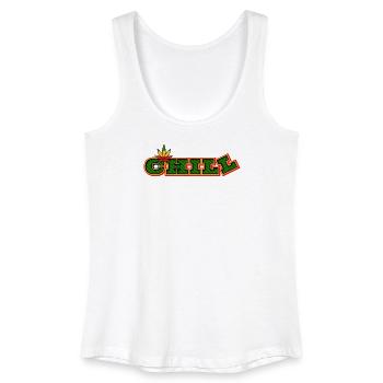 Psychedelic Chill Cannabis Wortkunst - Frauen Bio Tank Top - Weiß - Vorne