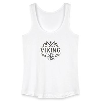 Symbole viking avec haches et Vegvisir - Débardeur bio Femme - blanc - Devant