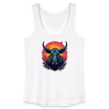 Futuristic bison at sunset - Women’s Organic Tank Top - white - Front