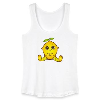 Happy lemon as a cute kawaii figure - Women’s Organic Tank Top - white - Front