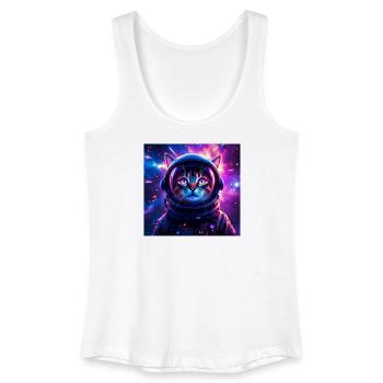 Space Cat - Women’s Organic Tank Top - white - Front