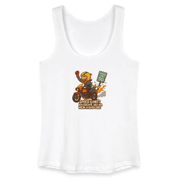 Speed-Limit? Ich dachte, das war mein Highscore!" - Frauen Bio Tank Top - Weiß - Vorne