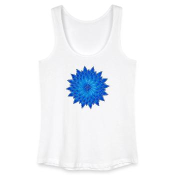 Mandala Bleuet en bleu vif - Débardeur bio Femme - blanc - Devant