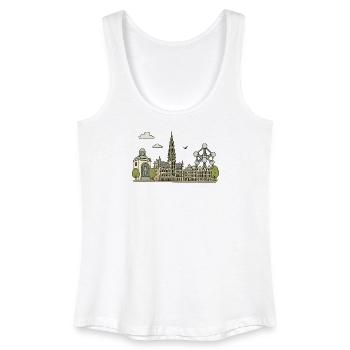 Brüssel Stadt - Frauen Bio Tank Top - Weiß - Vorne