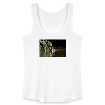 000_1106_DxO - Wild Beaver Eating Willow Leaves - Women’s Organic Tank Top - white - Front