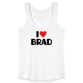 I love Brad Red Heart Love Fan Gift - Women’s Organic Tank Top - white - Front