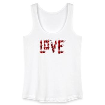 Blood Splatter Grunge Love Typography - Women’s Organic Tank Top - white - Front