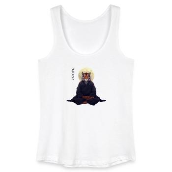 Tiger Monk – Sumi-e Zen Art Strength Within - Women’s Organic Tank Top - white - Front