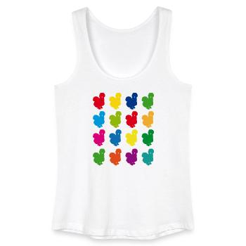 Bunte Henne Muster auf Farbsammlung, Seidenhuhn - Frauen Bio Tank Top - Weiß - Vorne
