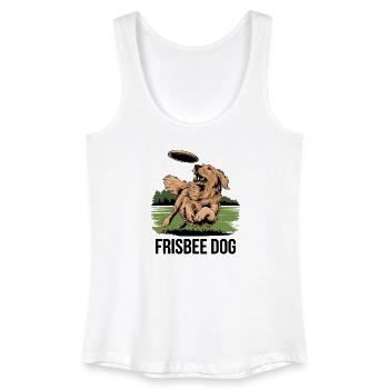 Aventure Frisbee Dog dans le parc avec votre fidèle compagnon - Débardeur bio Femme - blanc - Devant