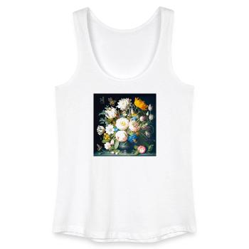 Bouquet de papillons baroque flamand - Débardeur bio Femme - blanc - Devant
