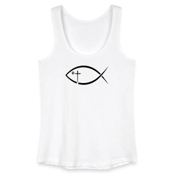 Le poisson d’Ichthy - signe du christianisme primitif - Débardeur bio Femme - blanc - Devant