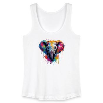 Vibranter Baby Elefantenkunst für Kleidung - Frauen Bio Tank Top - Weiß - Vorne