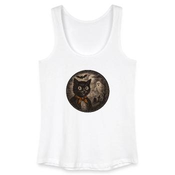 Creepy cats with ghost moon - Women’s Organic Tank Top - white - Front