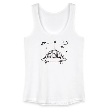 Kleines UFO Crew im All - Frauen Bio Tank Top - Weiß - Vorne