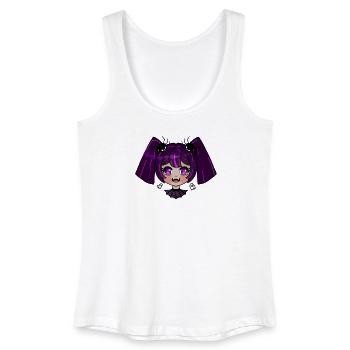 Chibi vampire with purple braids - Women’s Organic Tank Top - white - Front