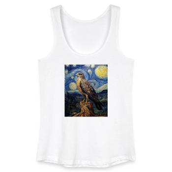 Falke Hawk Van Gogh Style Nuit étoilée - Débardeur bio Femme - blanc - Devant