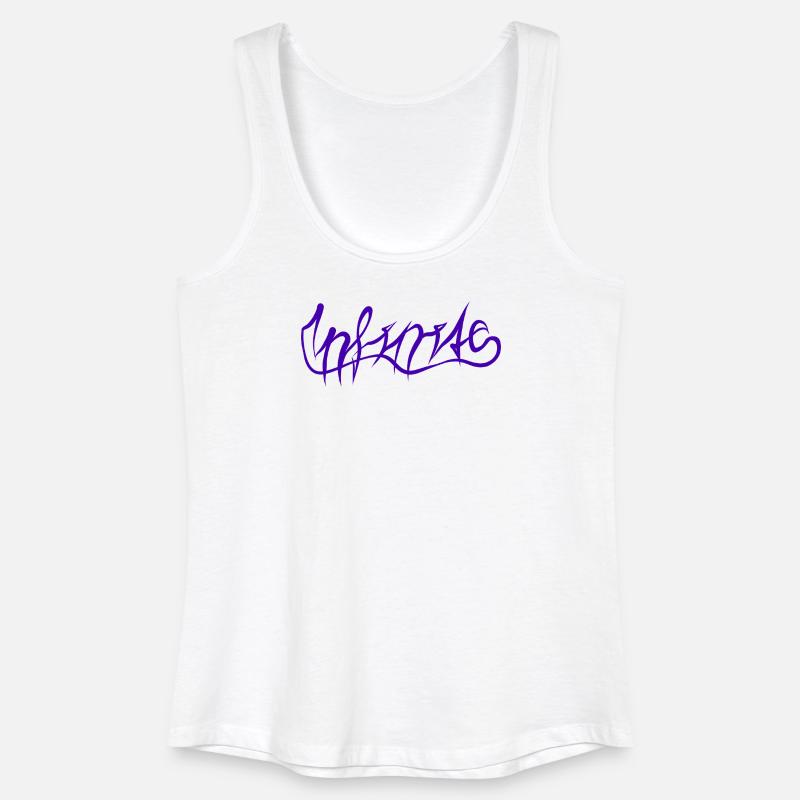 Purple Graffiti Lettering Pattern - Women’s Organic Tank Top - white