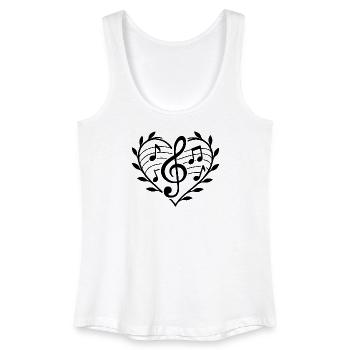 Musik Herz Leidenschaft Musikmotiv Notenschlüssel - Frauen Bio Tank Top - Weiß - Vorne