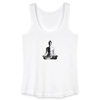 Meditation - Cool Silhouette Logo - Women’s Organic Tank Top - white - Front