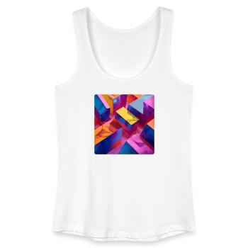 Neon 3D Blöcke bunt mit glänzendem Effekt - Frauen Bio Tank Top - Weiß - Vorne