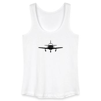 Frontale Flugzeug Silhouette - Frauen Bio Tank Top - Weiß - Vorne