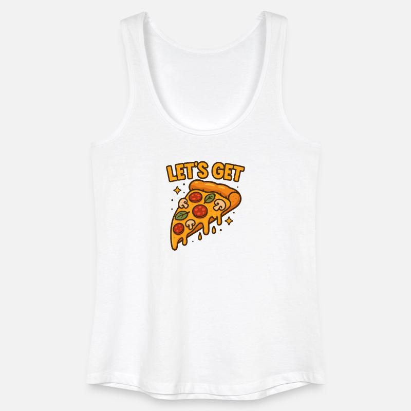 Funny Pizza Slice Let's Get Design - Women’s Organic Tank Top - white