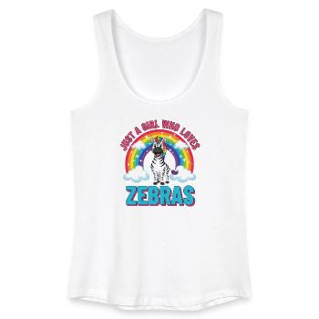 Süßes Zebra Cartoon Regenbogen Mädchen Spruch - Frauen Bio Tank Top - Weiß - Vorne