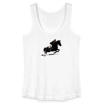 Cheval cabré avec cavalier - Débardeur bio Femme - blanc - Devant