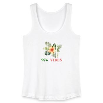 Hibiscus Tropical 974 Vibes - Frauen Bio Tank Top - Weiß - Vorne