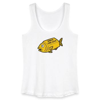 Comic Cartoon Goldfish Gold Bar Fine Gold Fish - Women’s Organic Tank Top - white - Front