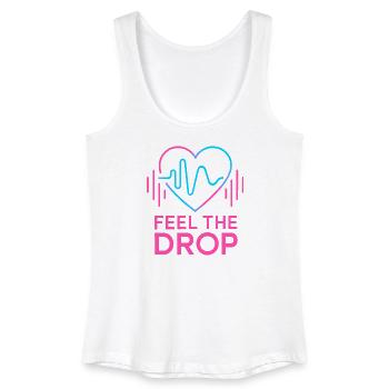 FEEL THE DROP Heart Neon EDM Party Electro - Women’s Organic Tank Top - white - Front