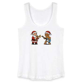 Weihnachtsmusik-Duett Santa Musiker - Frauen Bio Tank Top - Weiß - Vorne