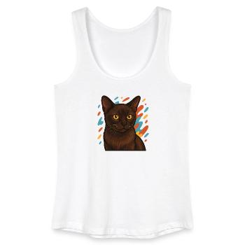 Chat birman avec fond coloré - Débardeur bio Femme - blanc - Devant