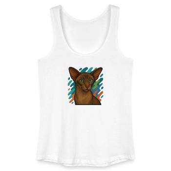 Orientalische Kurzhaarkatze Illustration - Frauen Bio Tank Top - Weiß - Vorne