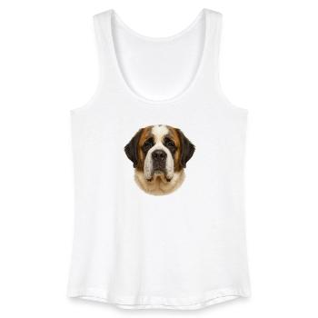 Portrait Tête de Saint Bernard Impression - Débardeur bio Femme - blanc - Devant