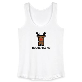 Rudolph.exe Pixel Rentier - Frauen Bio Tank Top - Weiß - Vorne