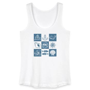 Marine Skizzen Nautische Collage - Frauen Bio Tank Top - Weiß - Vorne