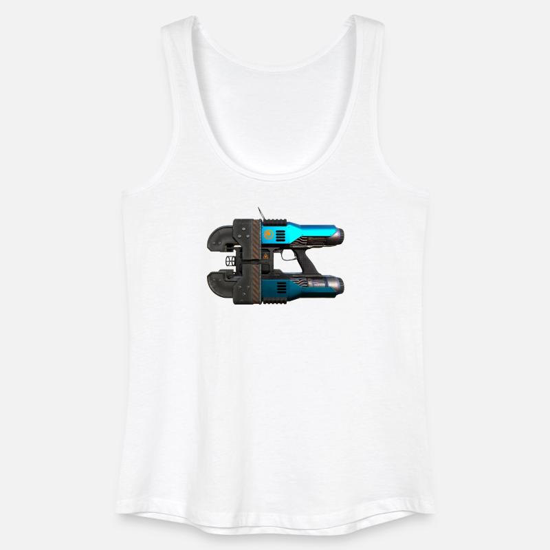 Space Drop Lasercutter - Frauen Bio Tank Top - Weiß