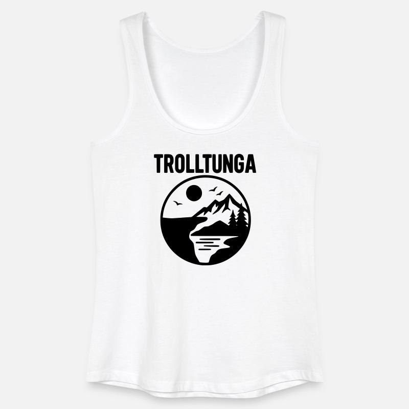 trolltunga silhouette - Frauen Bio Tank Top - Weiß