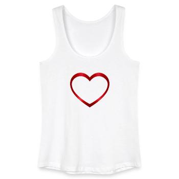NOUVEAU -- Design de cœur rouge lumineux – Magnifique ! - Débardeur bio Femme - blanc - Devant