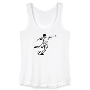 Fußball Spieler Schuss Torjäger Vektor - Frauen Bio Tank Top - Weiß - Vorne
