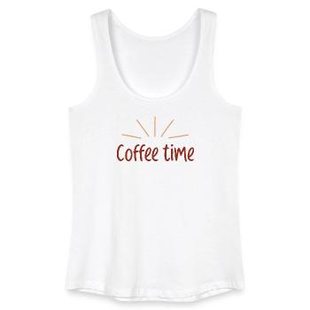 Café Time Soleil Rétro - Débardeur bio Femme - blanc - Devant