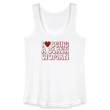 Proud Black Woman Bubble Letter Design - Women’s Organic Tank Top - white - Front